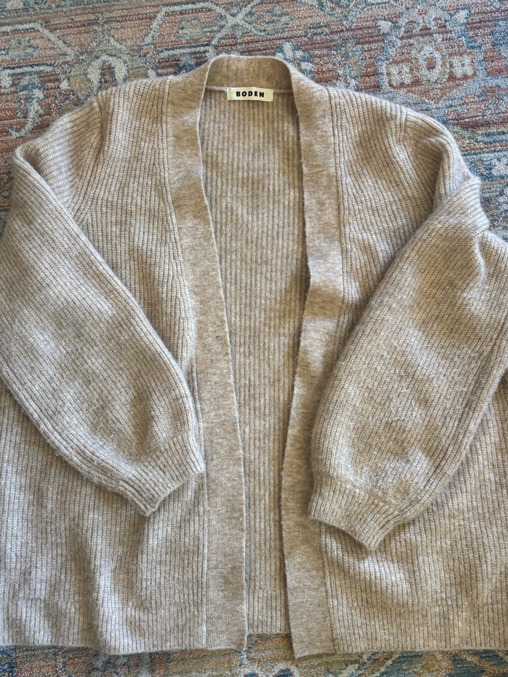 Boden Women's Open-Front Ribbed Cardigan - wool and alpaca blend.
